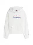 Tommy Jeans Megztinis be užsegimo 'Star Novelty' mėlyna / ugnies raudona / balta