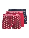 JACK & JONES Boxer trumpikės 'JACEDDIE XMAS' tamsiai mėlyna / raudona / balta