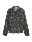 TOM TAILOR DENIM Palaidinė juoda / balk&scaron;va