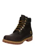TIMBERLAND Auliniai batai su rai&scaron;teliais tamsiai ruda / juoda