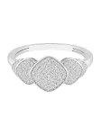Diamant Exquis Žiedas 'Ring aus 375 Wei&szlig;gold mit Diamant' sidabrinė