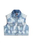 Tommy Jeans Liemenė 'Dye Cropped Trucker' tamsiai (džinso) mėlyna