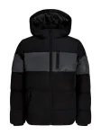 Jack & Jones Junior Žieminė striukė 'JJEBecks' tamsiai pilka / juoda