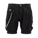 ALPHA INDUSTRIES Laisvo stiliaus kelnės juoda / balta