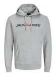 JACK & JONES Megztinis be užsegimo 'JJECorp' &scaron;viesiai pilka / mandarinų spalva / juoda