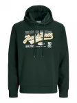JACK & JONES Megztinis be užsegimo geltona / tamsiai žalia / balta