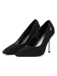 Karl Lagerfeld Vakariniai bateliai ' Sarabande Mesh-Pumps mit Edelsteinen ' juoda