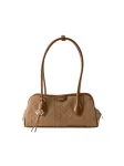 Calvin Klein Rankinė ant peties 'Emblem Extended Side Shoulder' rusvai žalia