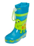 PLAYSHOES Guminiai batai 'Krokodil' mėlyna / &scaron;viesiai žalia / tamsiai oranžinė