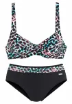 VENICE BEACH Bikinis turkio spalva / raudona / juoda / balta
