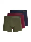 JACK & JONES Boxer trumpikės 'JACCOMO' tamsiai mėlyna / žalia / oranžinė / burgundi&scaron;ko vyno spalva