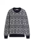 TOMMY HILFIGER Megztinis tamsiai mėlyna / balta