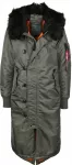 ALPHA INDUSTRIES Žieminė parka tamsiai žalia / juoda