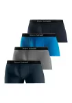 Bruno Banani Boxer trumpikės mėlyna / nakties mėlyna / margai pilka / juoda