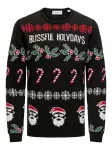 Only & Sons Megztinis 'ONSXmas' žalia / tamsiai raudona / juoda / balta
