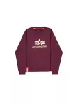ALPHA INDUSTRIES Megztinis be užsegimo nebalintos drobės spalva / burgundi&scaron;ko vyno spalva