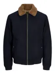 Jack & Jones Premium Demisezoninė striukė 'JPRBLUMelvin' tamsiai mėlyna jūros spalva / ruda