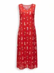 Brunfelsia Vasarinė suknelė 'Loungewear dress' raudona