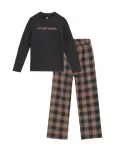 WE Fashion Miego kostiumas antracito spalva / rusvai pilka