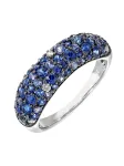 DIAMANT LETERNEL Žiedas 'Eternity-Ring aus 375 Wei&szlig;gold mit Diamant mit Saphir' sidabrinė