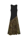 Desigual Suknelė rusvai žalia / juoda