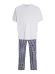 JACK & JONES Ilga pižama 'JACFlorence' tamsiai mėlyna / balta