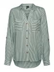 VERO MODA Palaidinė 'Bumpy' tamsiai žalia / balta
