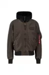 ALPHA INDUSTRIES Demisezoninė striukė 'MA-1' tamsiai ruda / juoda