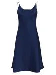 Serena Silueta Suknelė 'Below the knee satin slip dress 'Grace'' tamsiai mėlyna