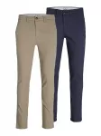 JACK & JONES &bdquo;Chino&ldquo; stiliaus kelnės 'Macro Dave' smėlio spalva / tamsiai mėlyna