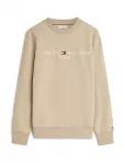 TOMMY HILFIGER Megztinis be užsegimo 'Logo Embroidery Flex' smėlio / balta