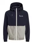 JACK & JONES Demisezoninė striukė 'JJERush' tamsiai mėlyna / rusvai pilka / balta