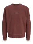 JACK & JONES Megztinis be užsegimo 'JJESoho' &scaron;okolado spalva / balta