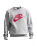 Nike Sportswear Megztinis be užsegimo 'CLUB' margai pilka / raudona