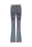 Ed Hardy Džinsai 'Blumenkreuz' mėlyna / raudona