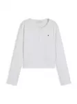TOMMY HILFIGER Mar&scaron;kinėliai 'Extra Slim Pointelle Long Sleeve' balta