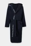 Emporio Armani Ilgas vonios chalatas tamsiai mėlyna / balta