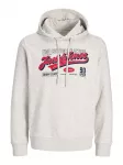 JACK & JONES Megztinis be užsegimo raudona / juoda / margai balta