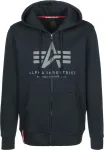 ALPHA INDUSTRIES Megztinis be užsegimo tamsiai mėlyna jūros spalva / pilka / raudona / balta