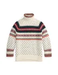 Polo Ralph Lauren Megztinis tamsiai mėlyna / tamsiai žalia / raudona / vilnos balta