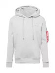 ALPHA INDUSTRIES Megztinis be užsegimo antracito spalva / &scaron;viesiai pilka
