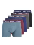 JACK & JONES Boxer trumpikės 'JACOLIVER' safyro / margai pilka / burgundi&scaron;ko vyno spalva / juoda