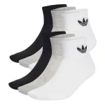ADIDAS ORIGINALS Kojinės 'Mid Ankle 6 Pairs' margai pilka / juoda / balta