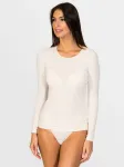 zd ZERO DEFECTS Apatiniai mar&scaron;kinėliai 'Artemisa Long-sleeve Soy fiber' natūrali balta
