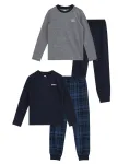 WE Fashion Miego kostiumas tamsiai mėlyna / tamsiai mėlyna / margai pilka / balta