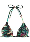 VENICE BEACH Bikinio vir&scaron;utinė dalis mėtų spalva / purpurinė / oranžinė / juoda