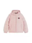 TOMMY HILFIGER Žieminė striukė 'Heritage' tamsiai mėlyna jūros spalva / ry&scaron;kiai rožinė spalva / raudona / balta