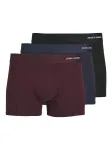 JACK & JONES Boxer trumpikės tamsiai mėlyna / vy&scaron;ninė spalva / juoda / balta