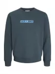 JACK & JONES Megztinis be užsegimo 'JJMUNK' azuro spalva / tamsiai pilka