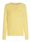 TOMMY HILFIGER Megztinis 'Gold-tone Button Cuff' geltona